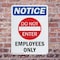 Signmission Employees Only OSHA Notice Sign, Plastic, 7in W x 10in L, 2PK OS-2PACK-NS-P-710-V-12005 - alternate 6